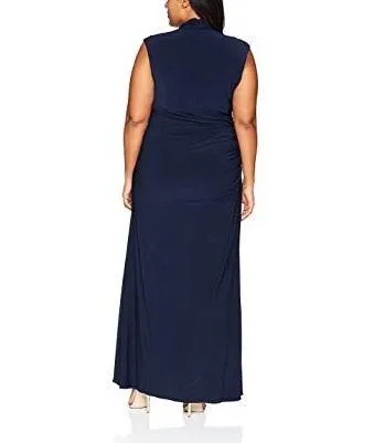 Adrianna Papell AP1E202962 W Long Sleeveless Plus Size Bodycon Dress