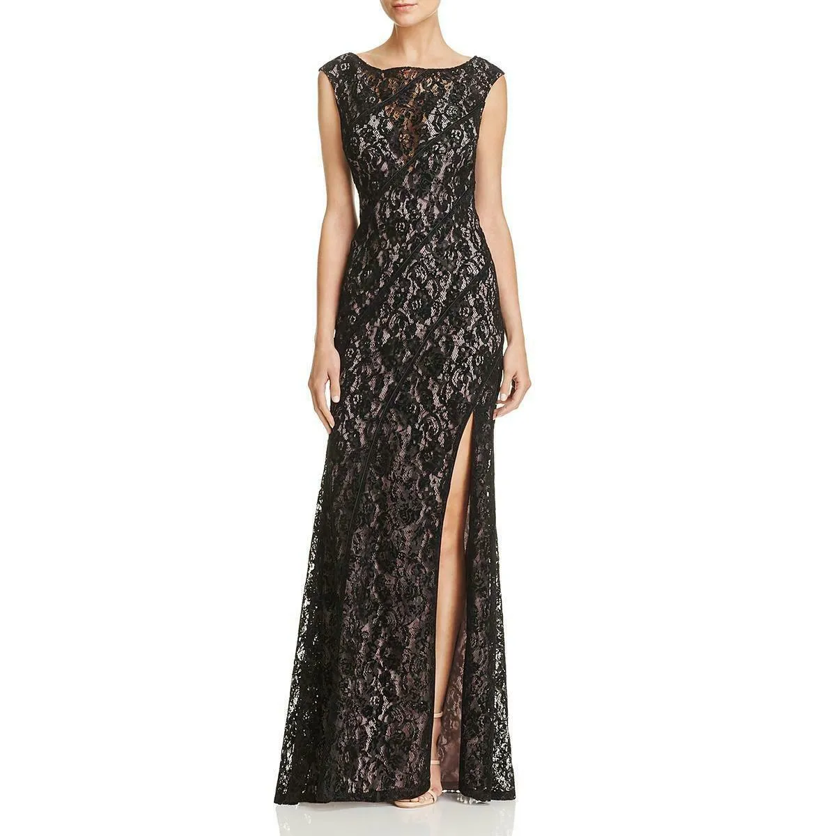 Aidan by Aidan Mattox Long Formal Floral Lace Dress Sale