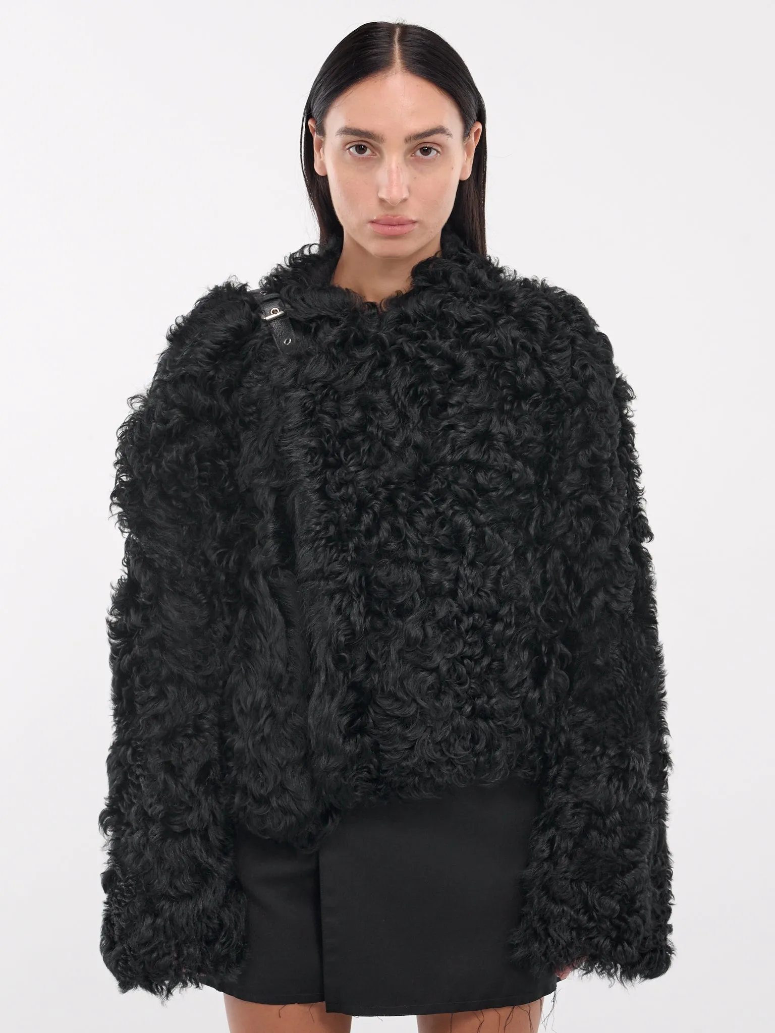 Amela Shearling Jacket (B0012242-LT138-BLACK-CHARCOAL)