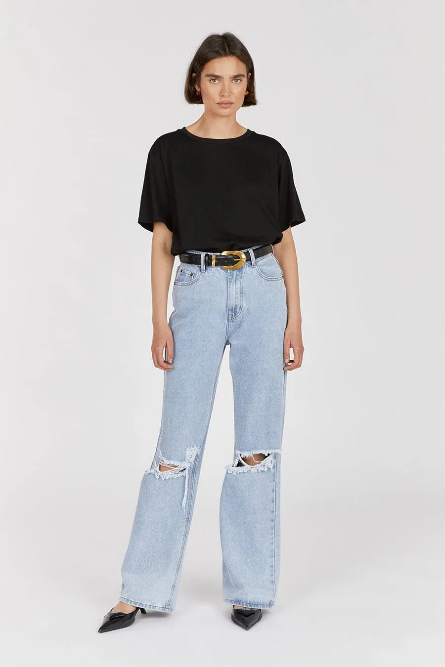 ARCHIE BLUE HIGH RISE RIPPED JEAN