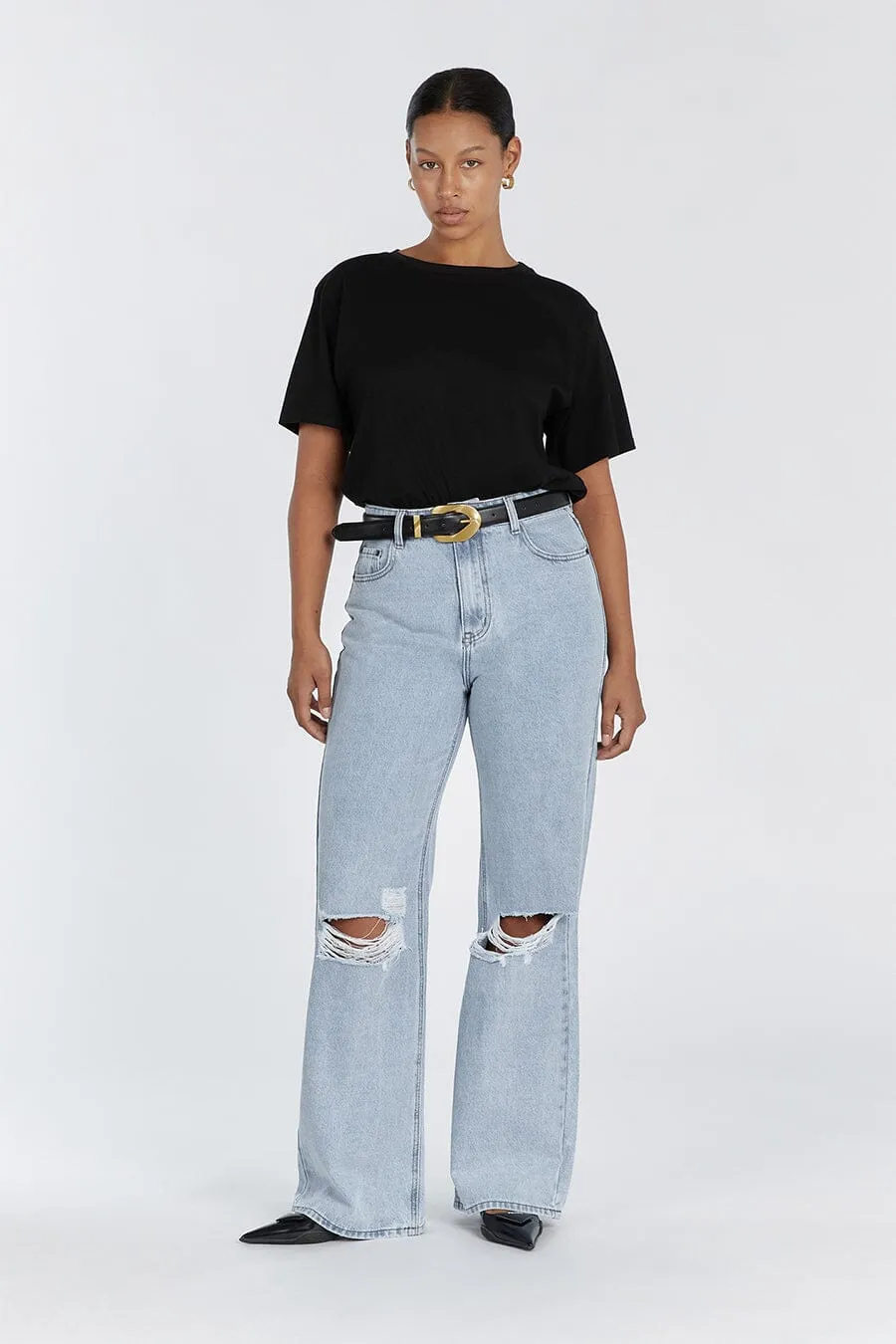 ARCHIE BLUE HIGH RISE RIPPED JEAN