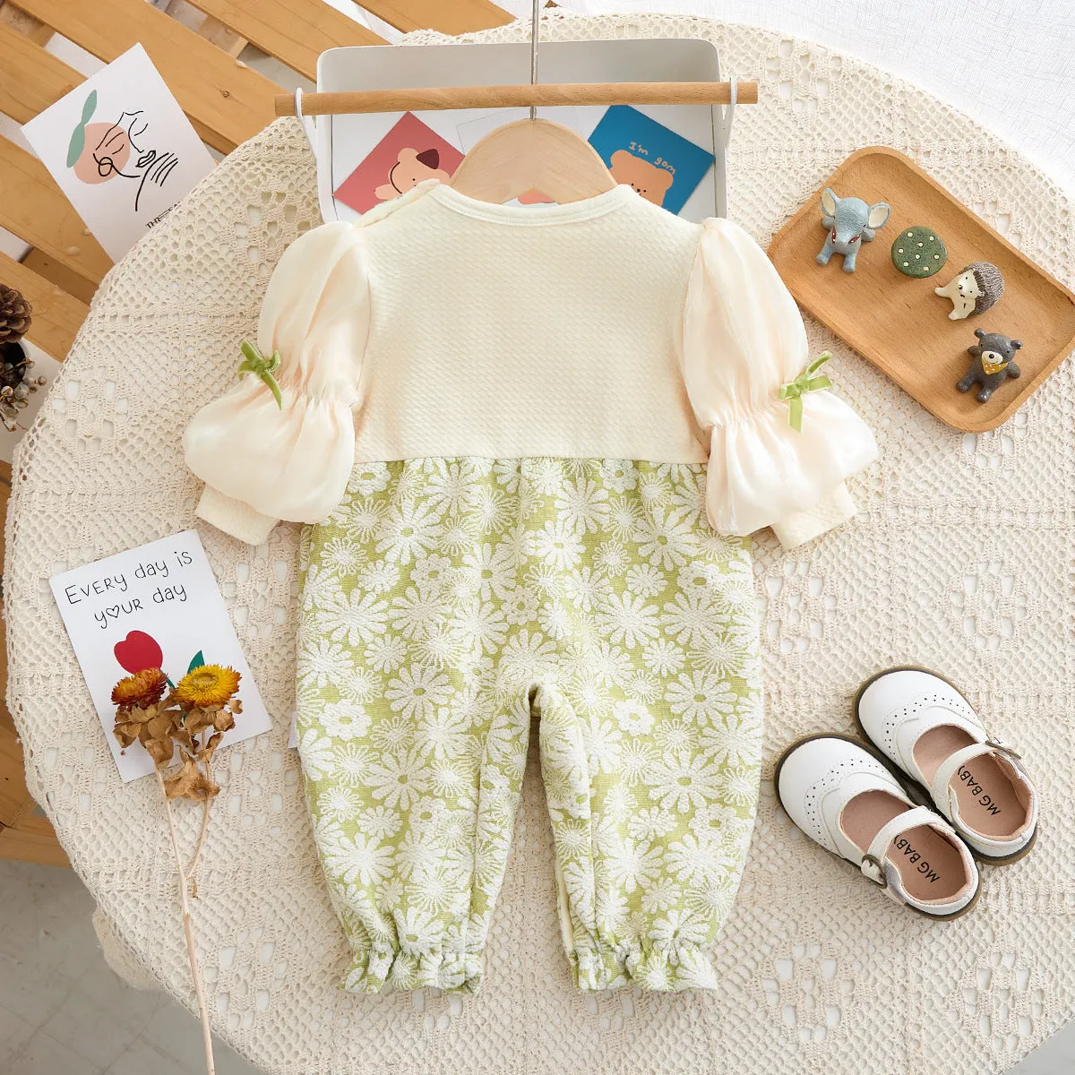 Baby Girls Flower Print Jumpsuits Wholesale 231019146