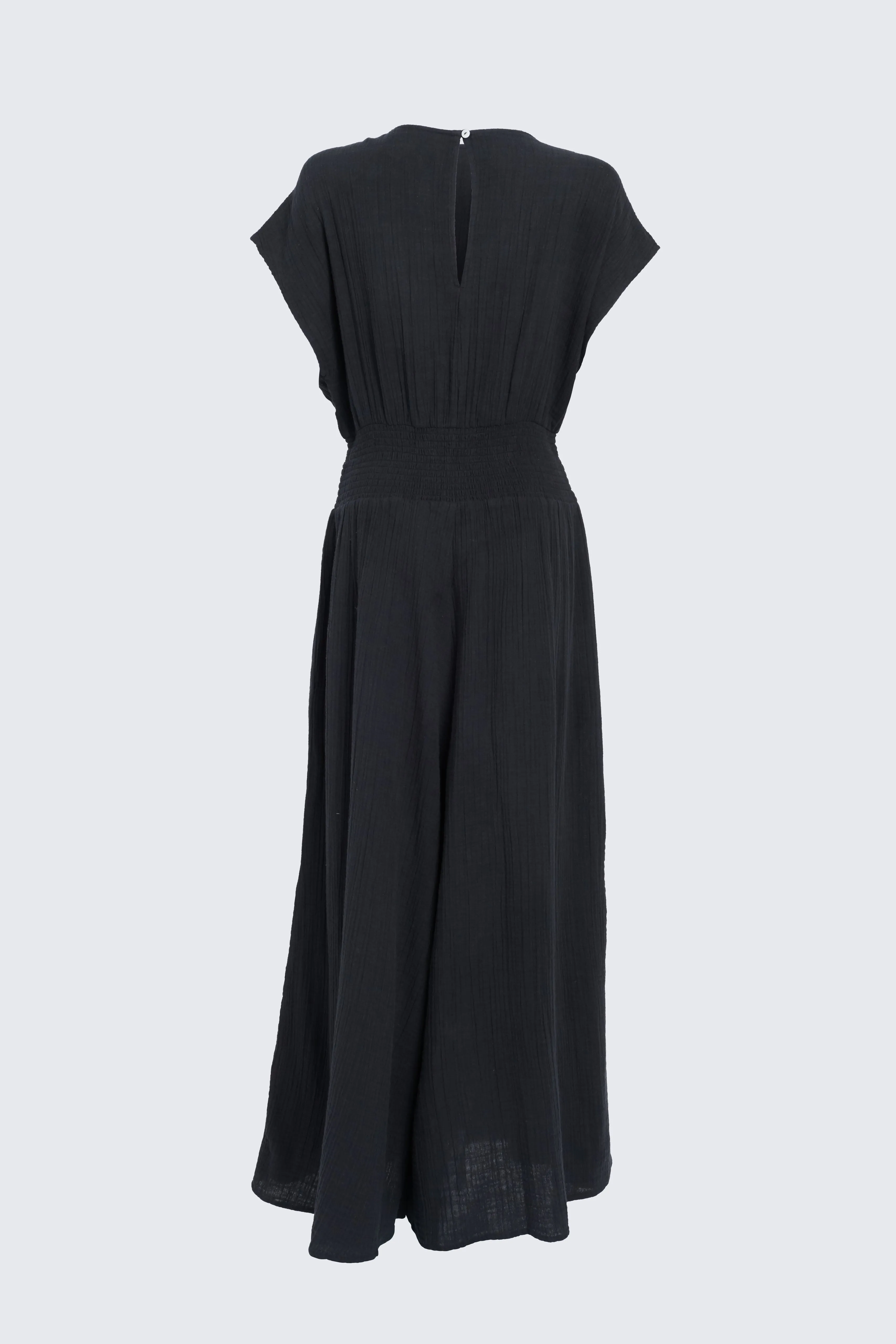 Black Anneka Deep-V Jumpsuit