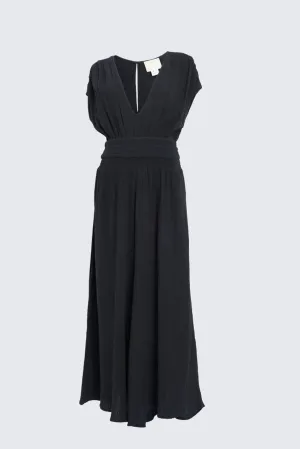 Black Anneka Deep-V Jumpsuit