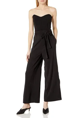 Black Corset Jumpsuit With Belt