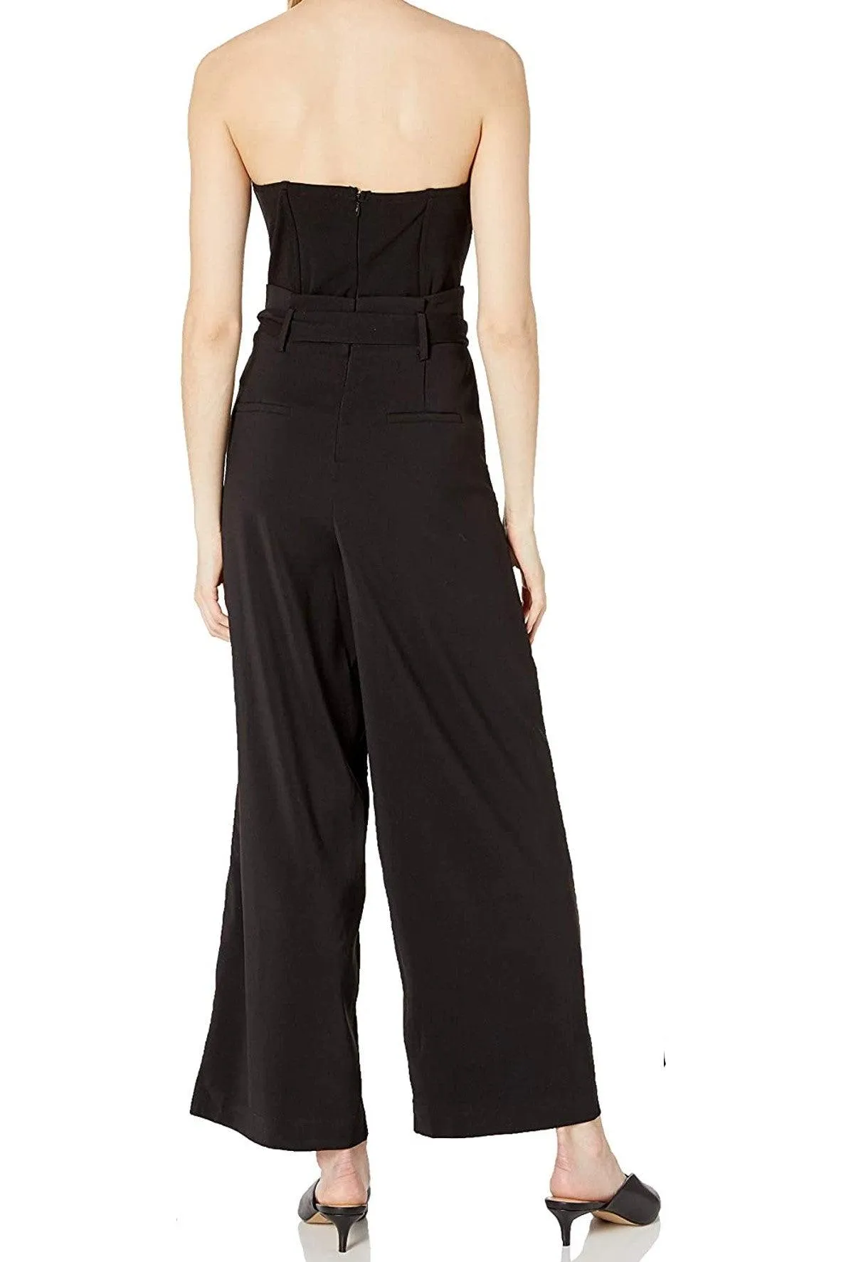 Black Corset Jumpsuit With Belt