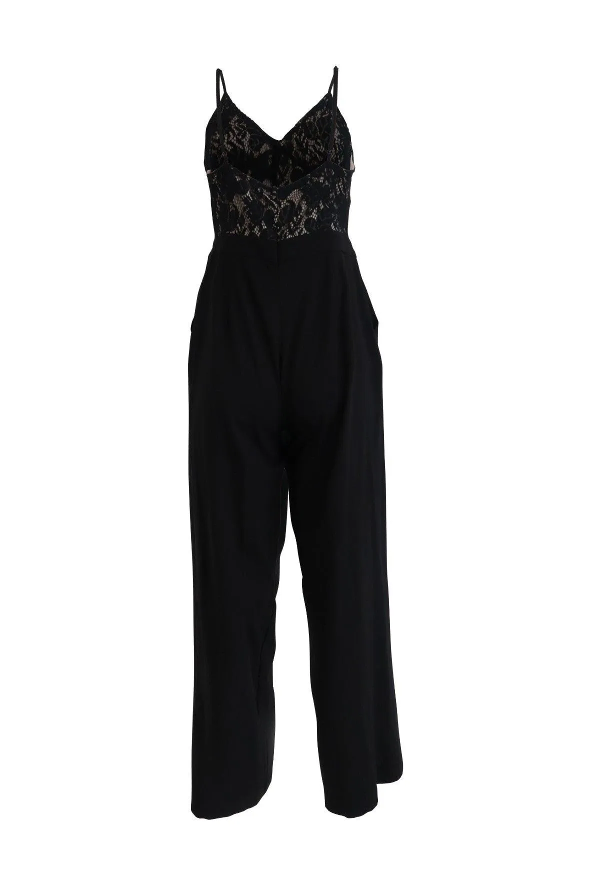 Black Open-Back Laced Jumpsuit