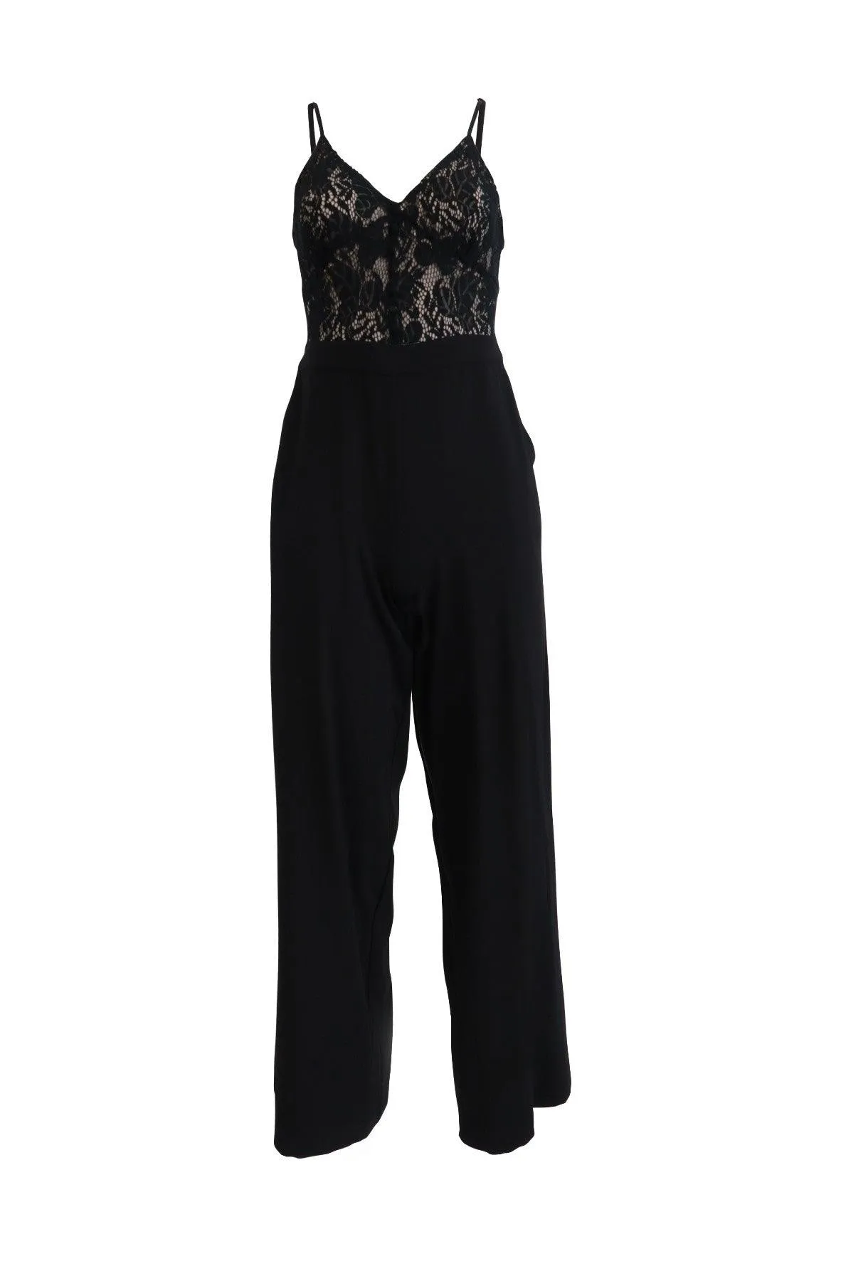 Black Open-Back Laced Jumpsuit