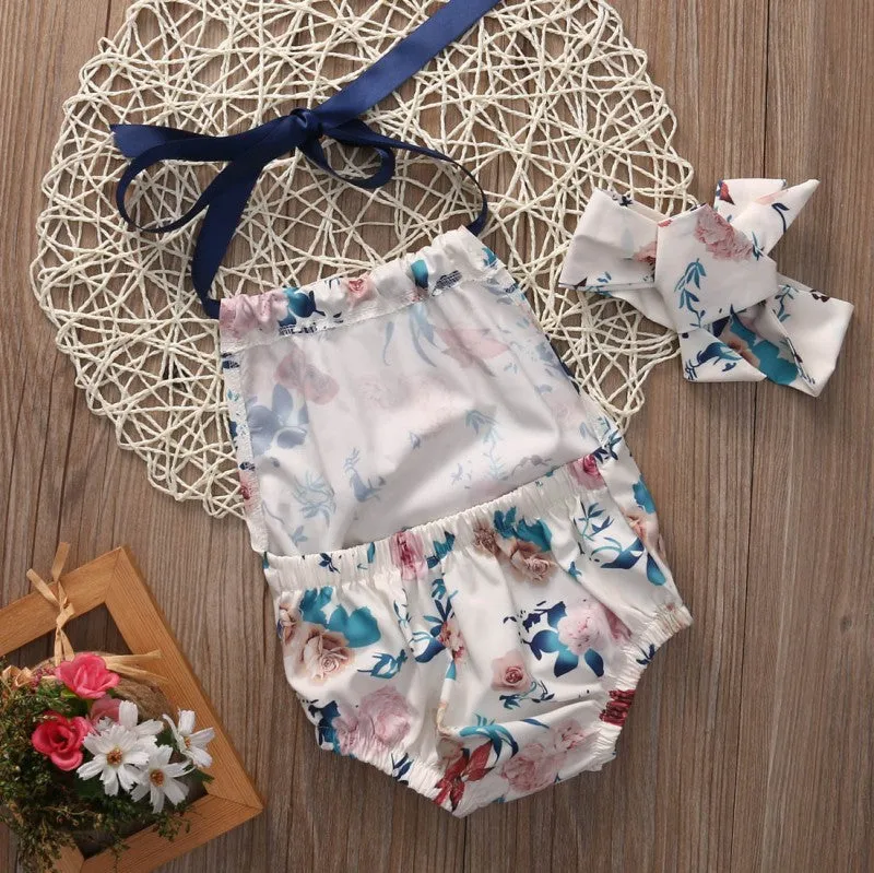 BOHO FLOWERS Romper with Headband