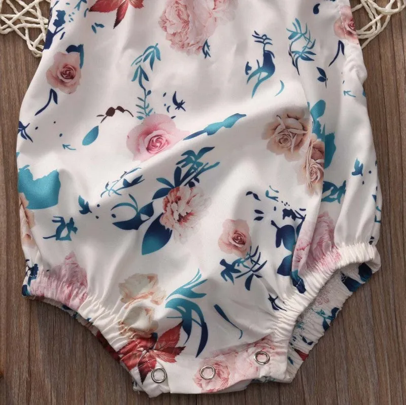 BOHO FLOWERS Romper with Headband