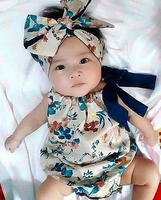 BOHO FLOWERS Romper with Headband