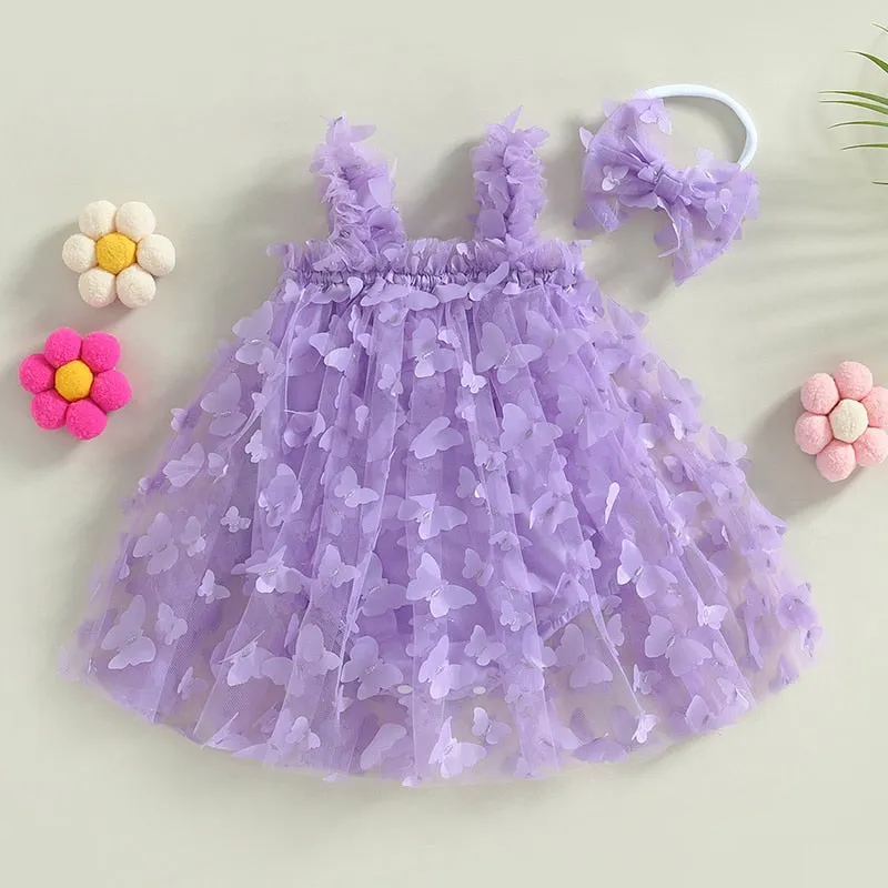 BUTTERFLY PRINCESS Romper Dress with Headband