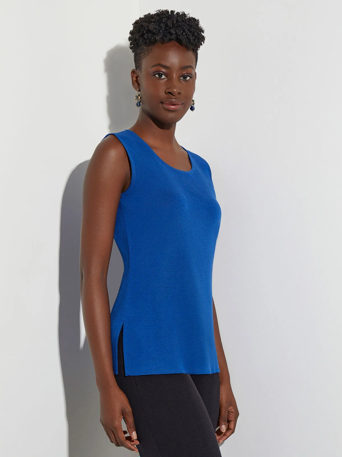 Classic Knit Tank Top, Lyons Blue