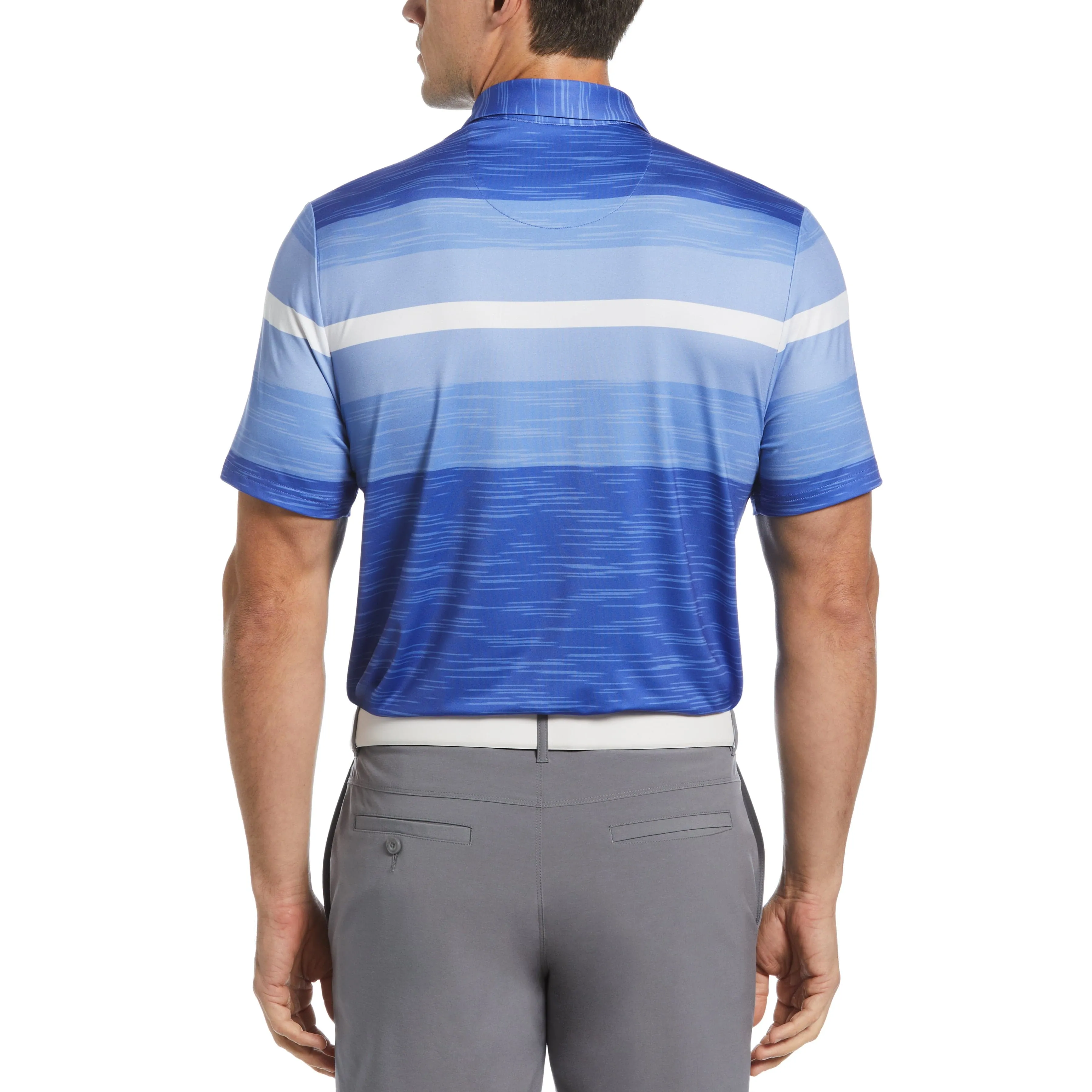 Color Block Engineered Marl Stripe Golf Polo