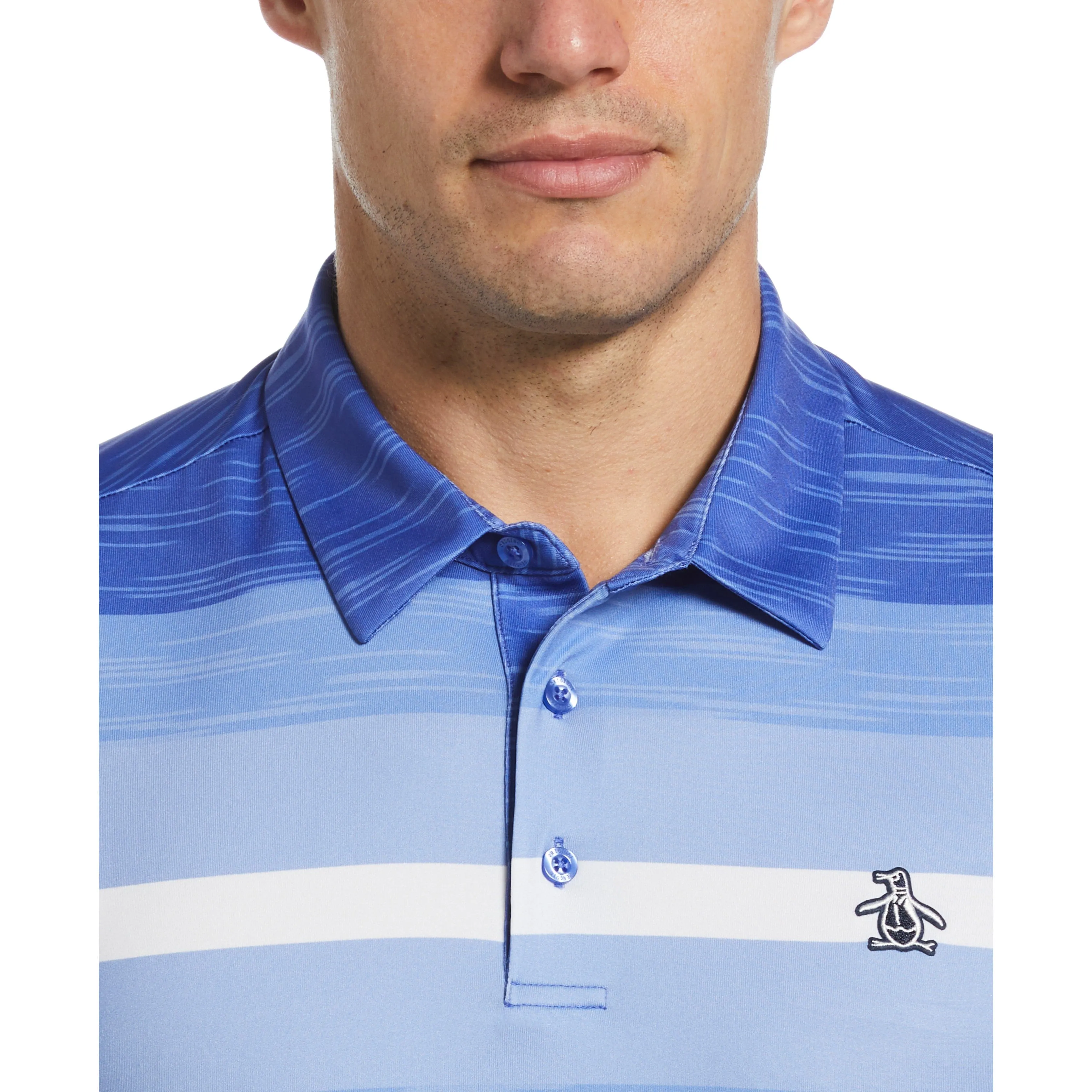 Color Block Engineered Marl Stripe Golf Polo