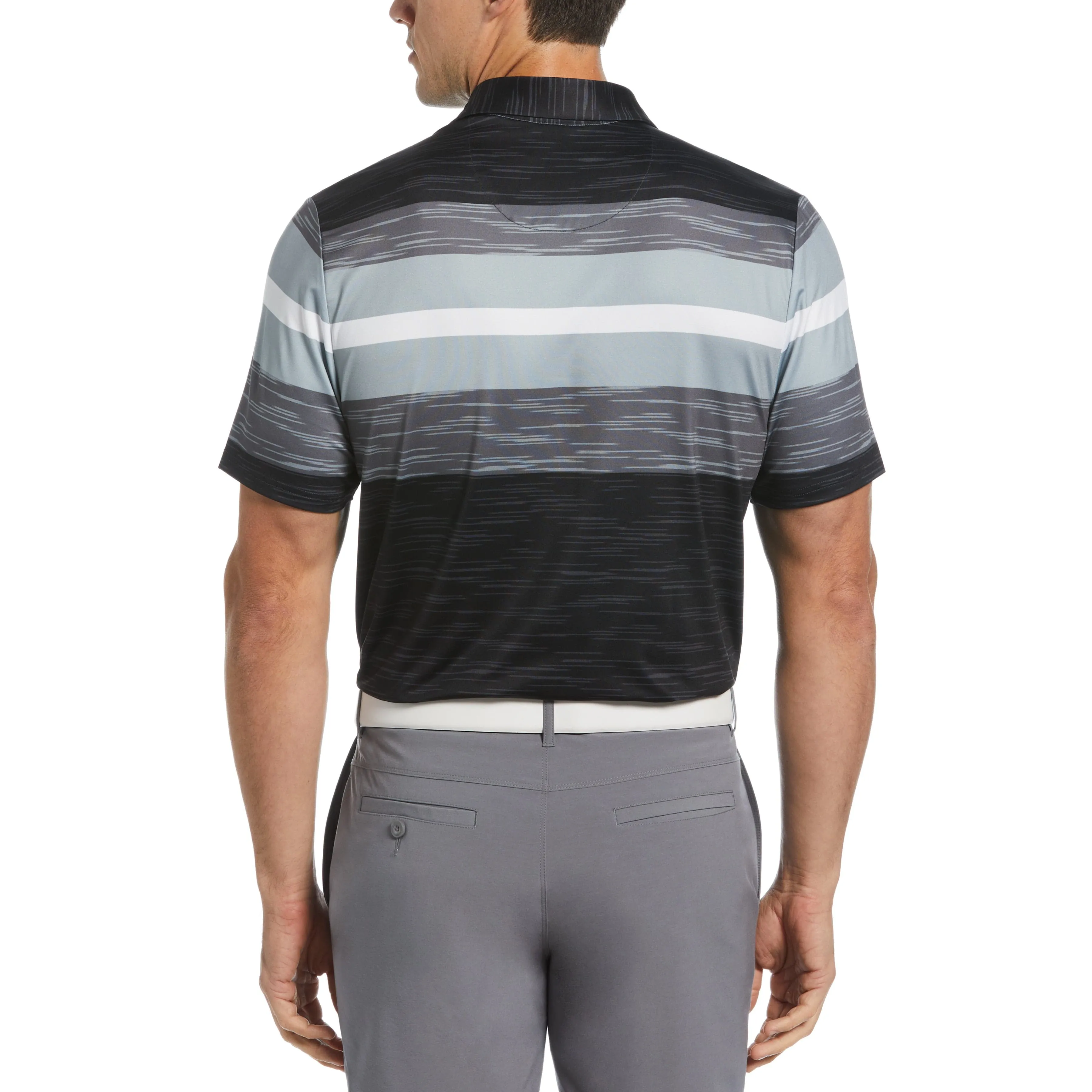 Color Block Engineered Marl Stripe Golf Polo