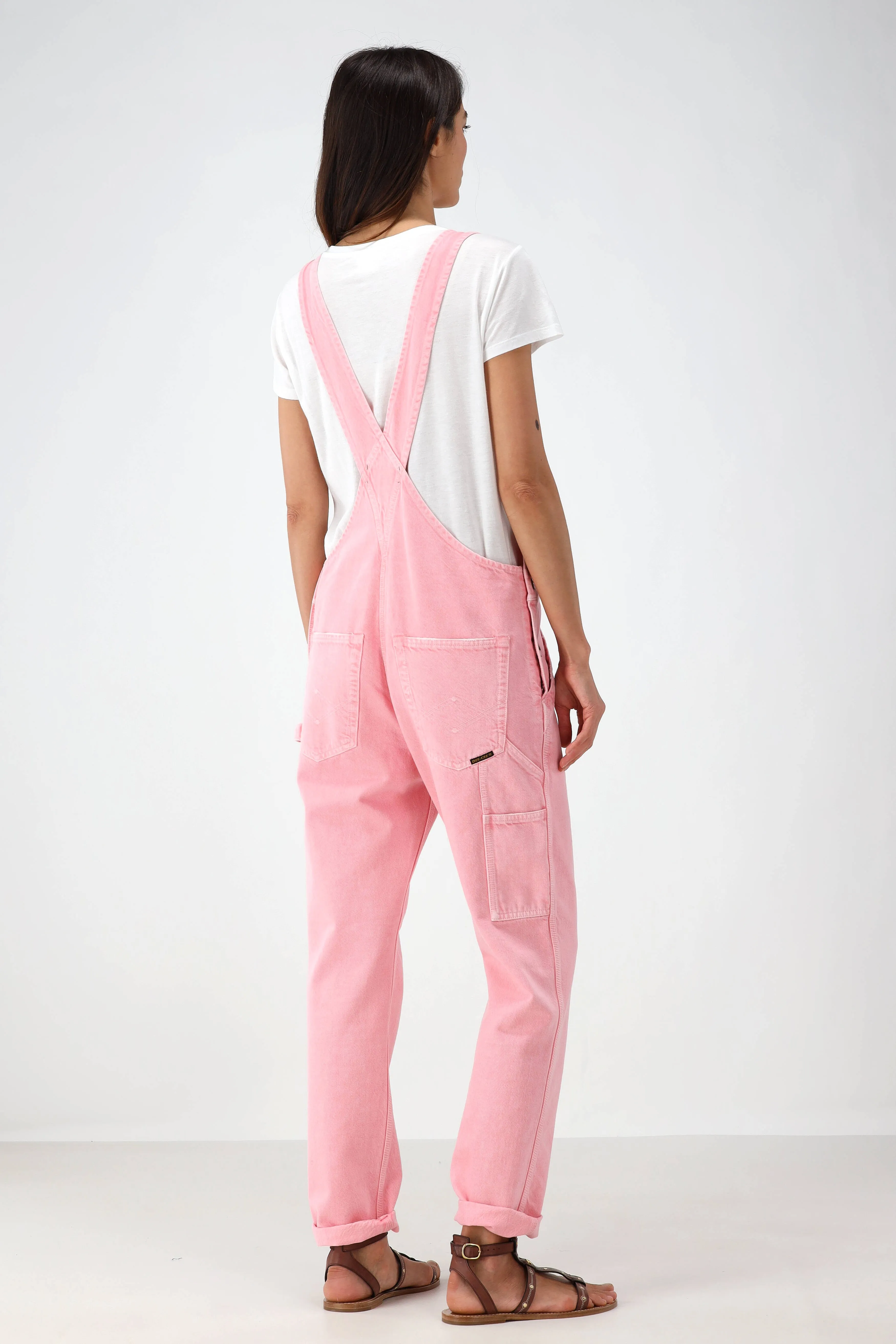 Denim-Overall Salopette in Washington Pink