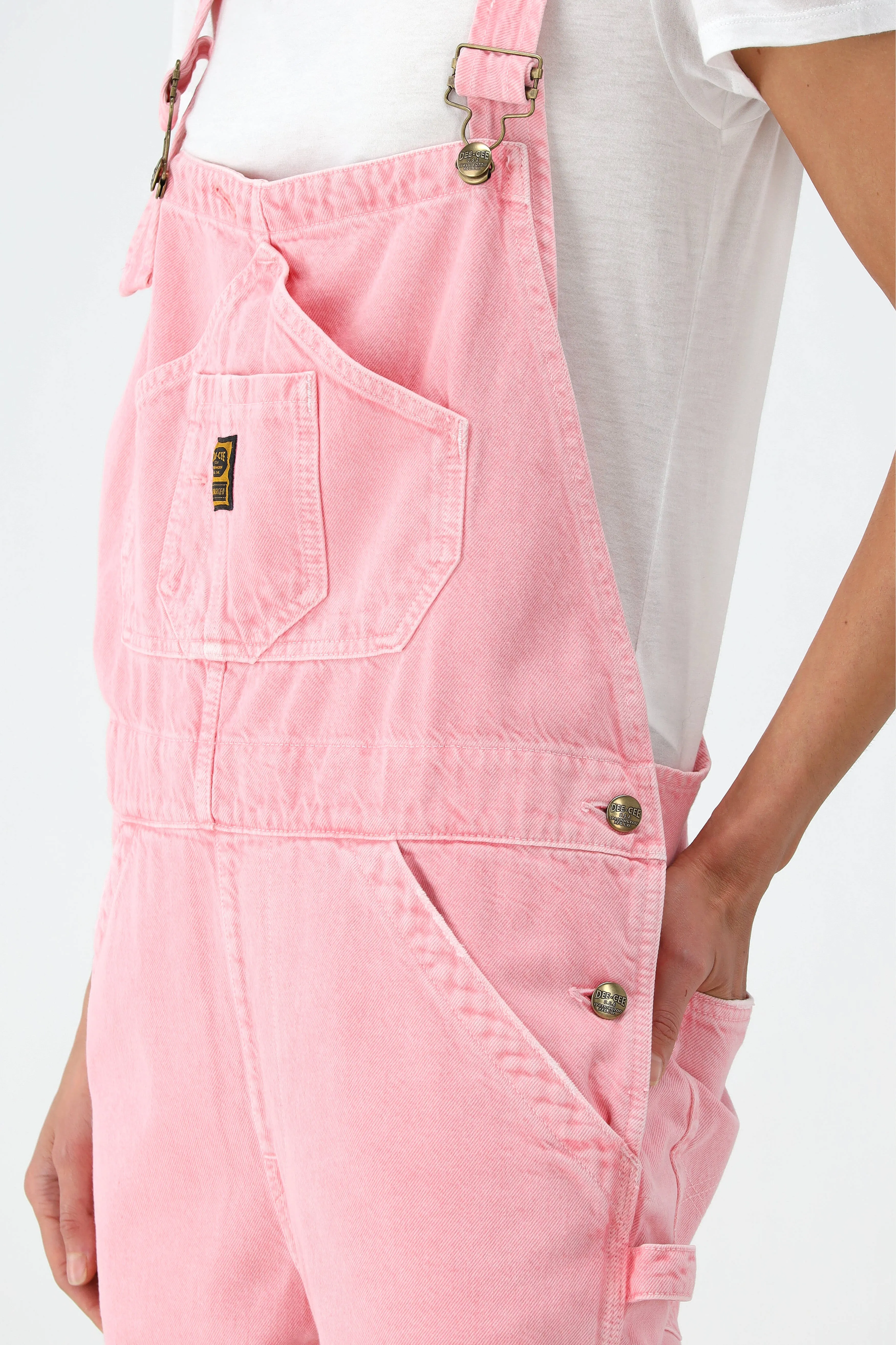 Denim-Overall Salopette in Washington Pink