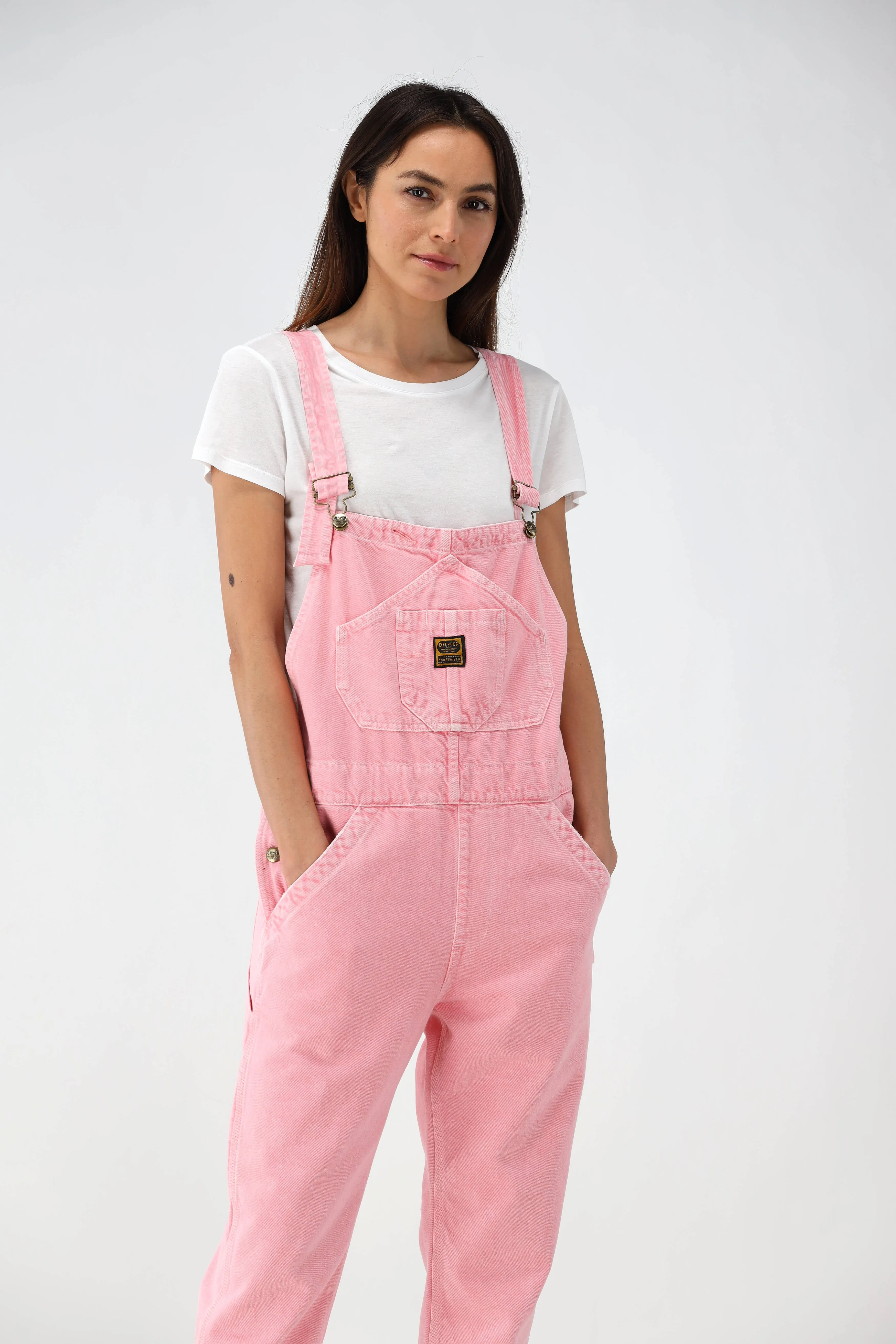 Denim-Overall Salopette in Washington Pink