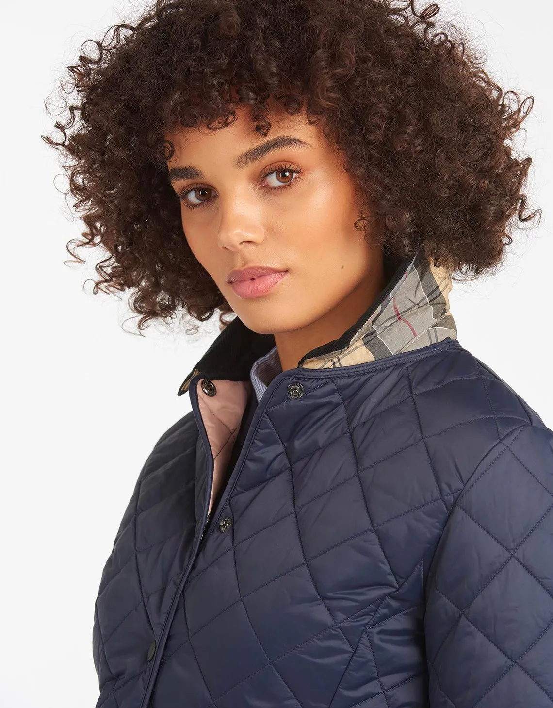 Deveron Quilted Jacket Navy / Pale Pink