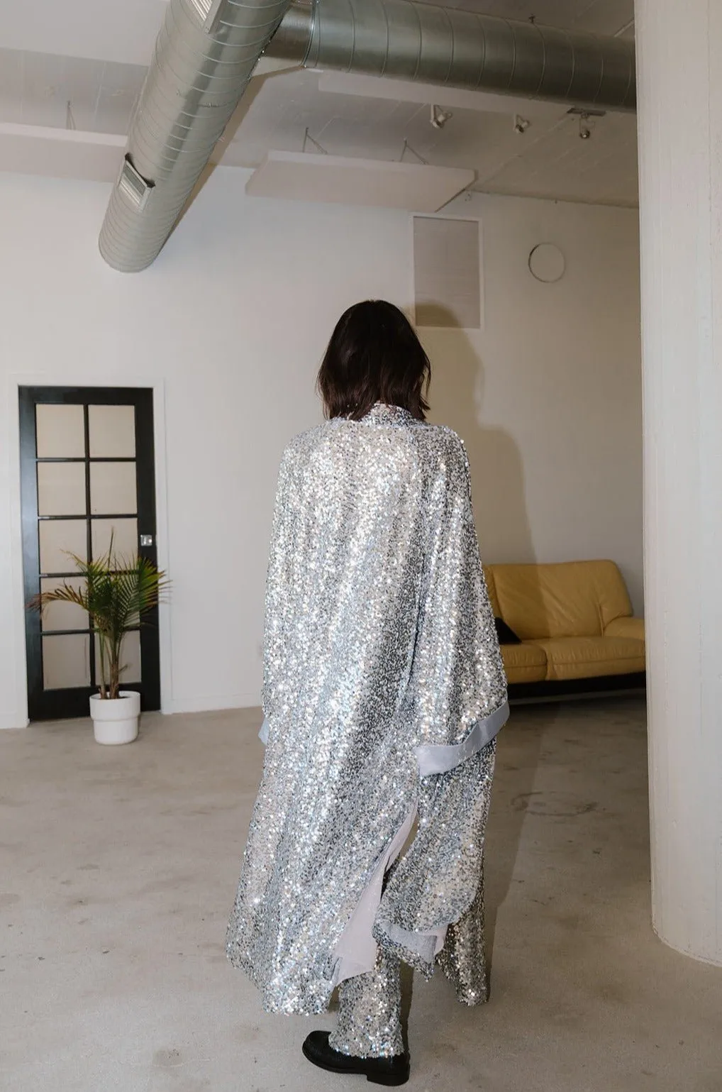 Disco Fever Sequin Satin Duster