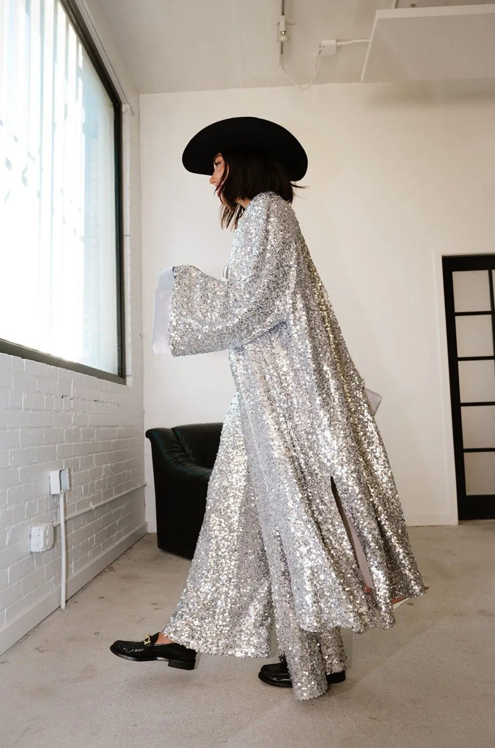 Disco Fever Sequin Satin Duster