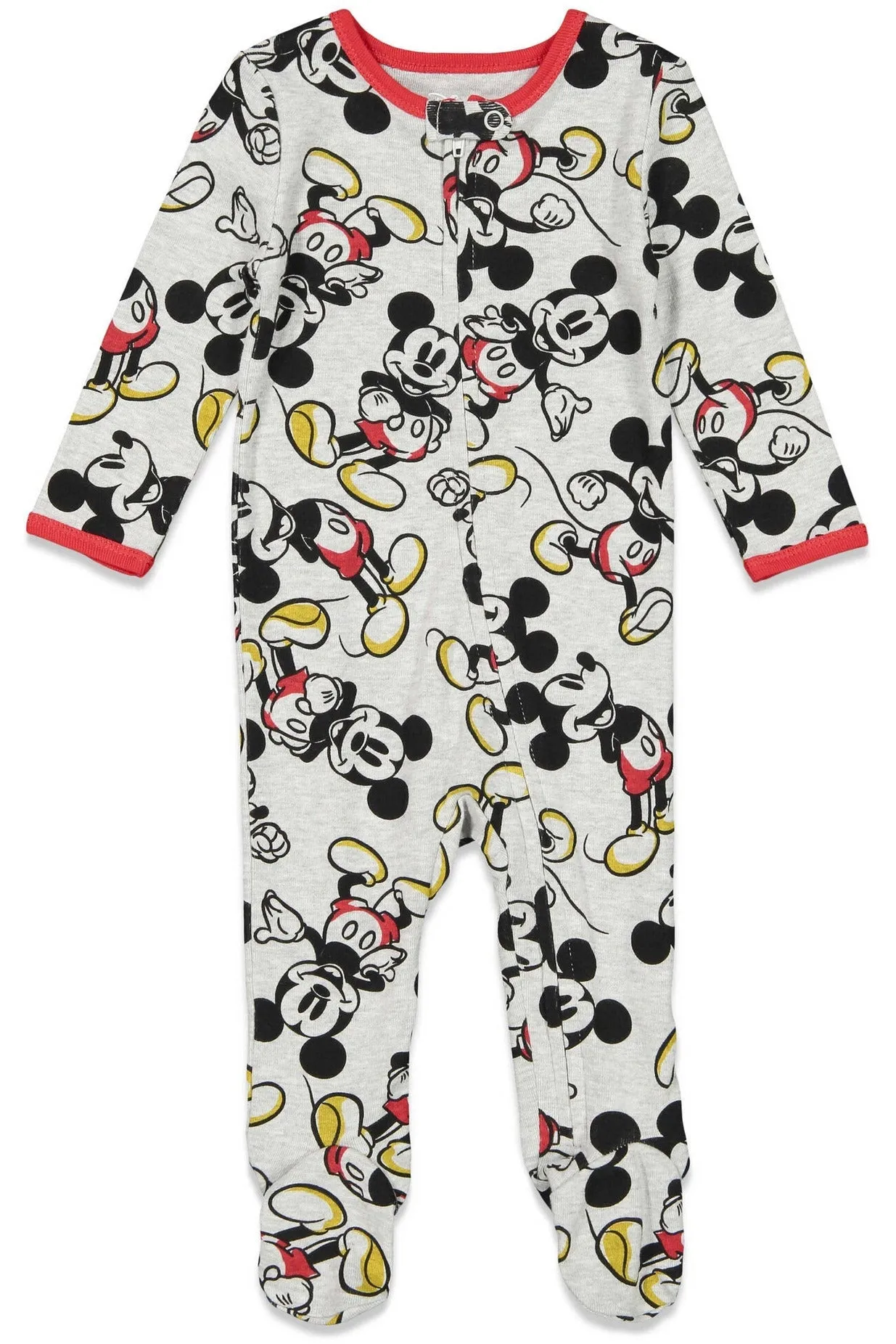 Disney Mickey Mouse 2 Pack Zip Up Long Sleeve Sleep N' Play Coveralls