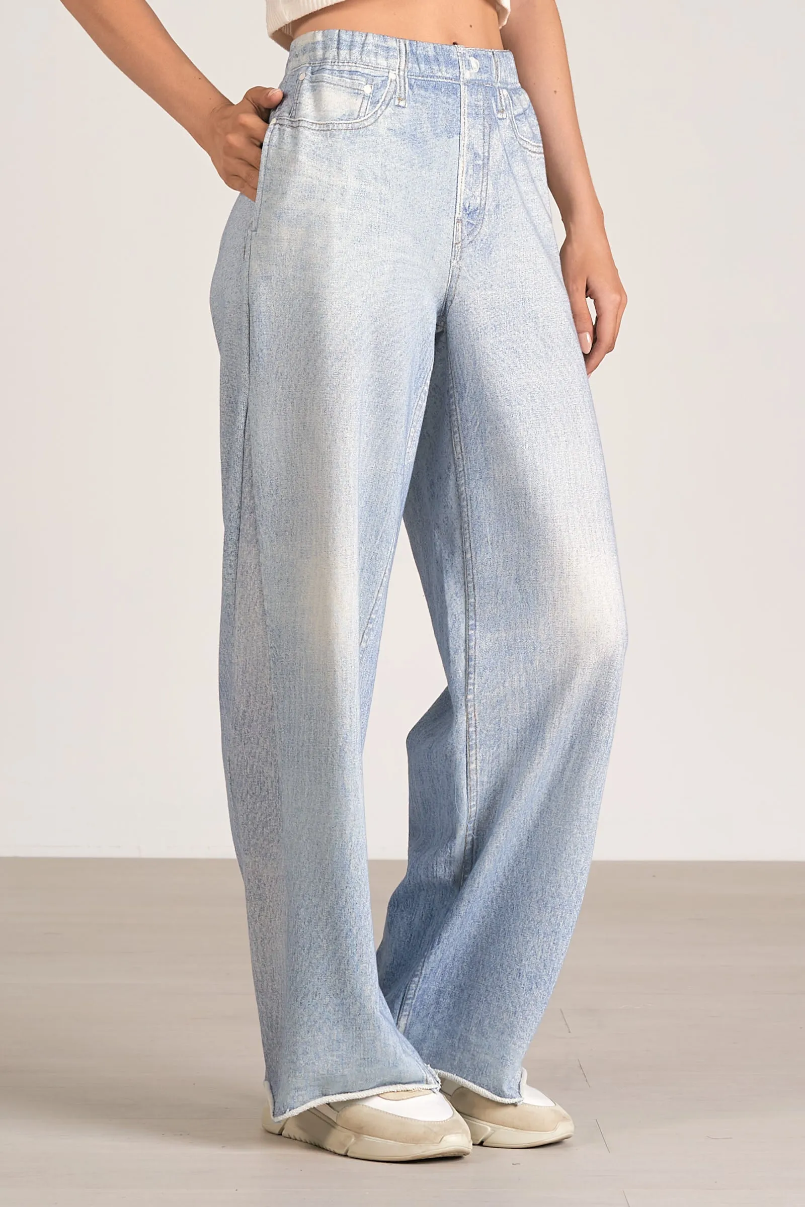 Elan Faux Denim Joggers