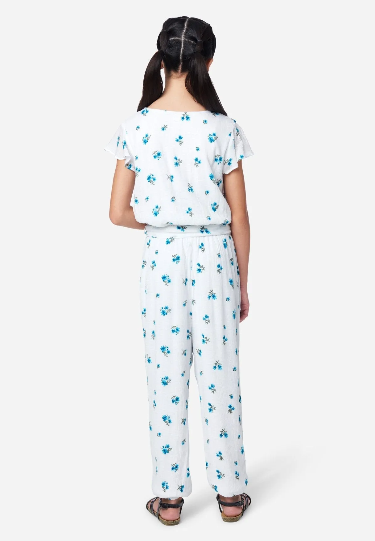 Floral Belted Button-Front Jumpsuit