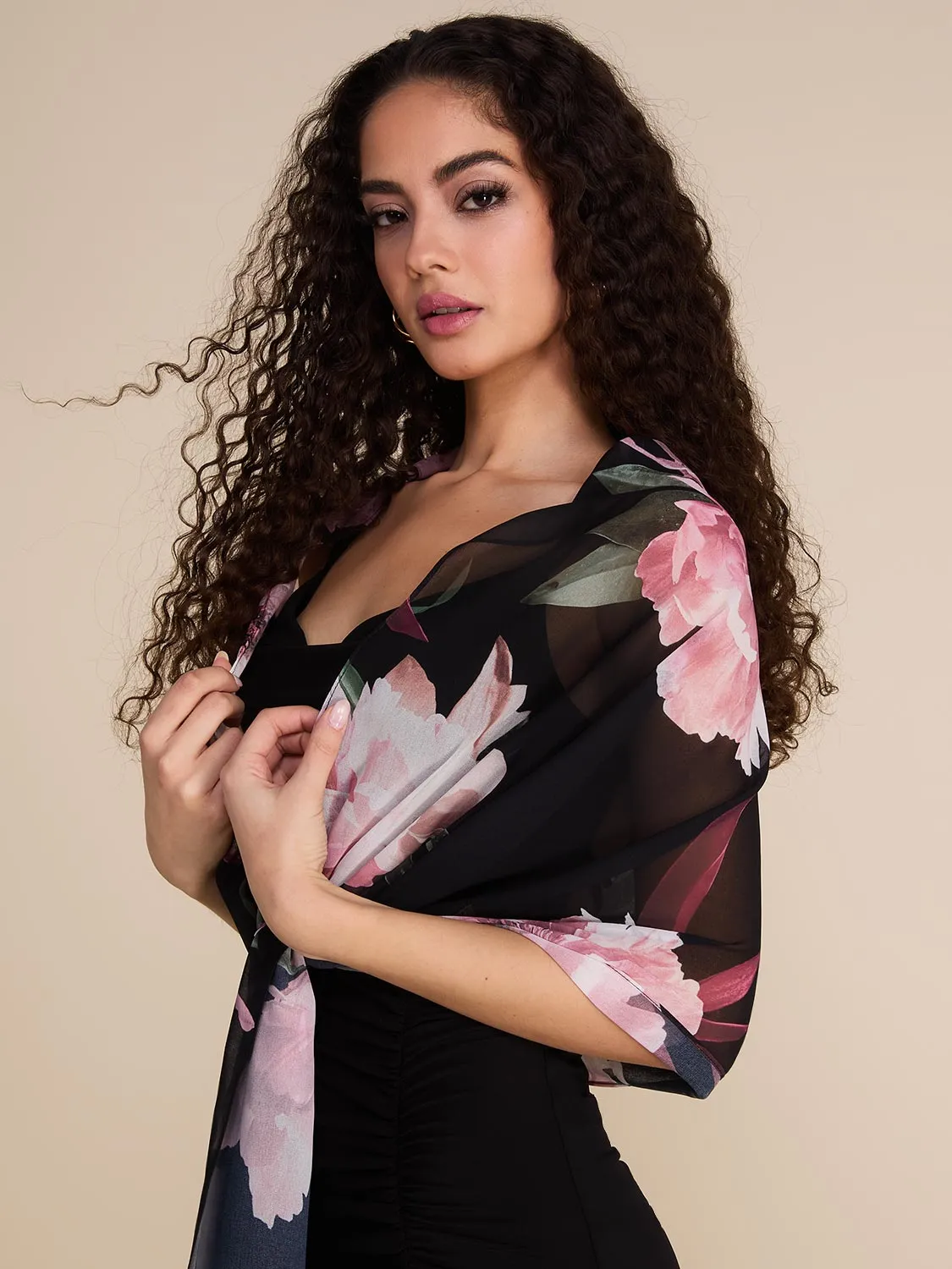 Floral Printed Chiffon Cover-Up