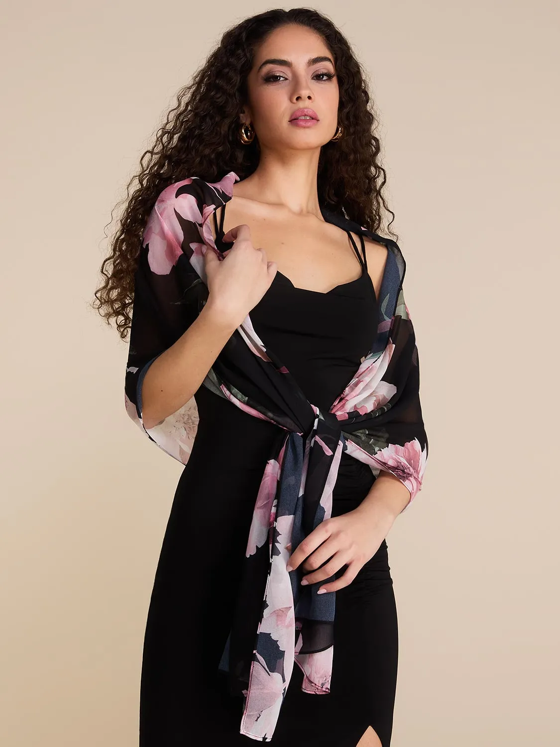 Floral Printed Chiffon Cover-Up