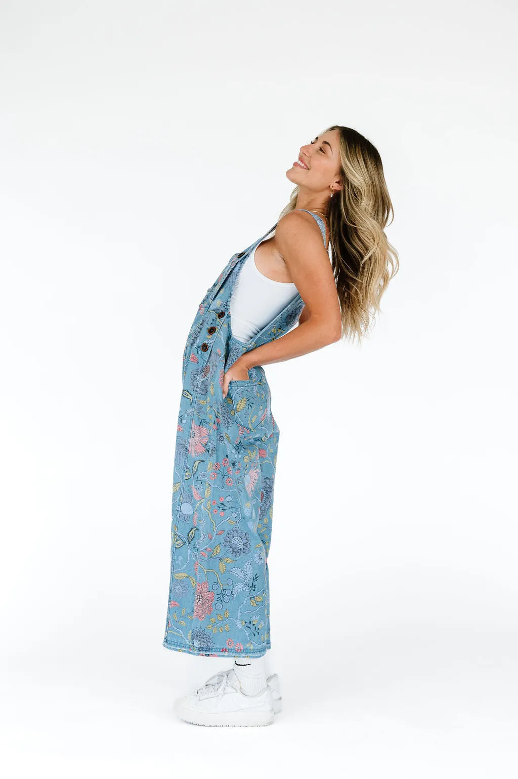 Frankie Floral Denim Overalls