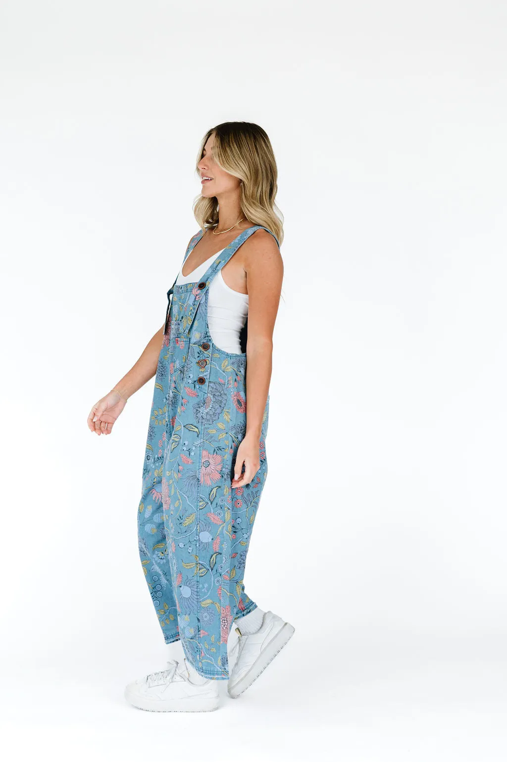 Frankie Floral Denim Overalls