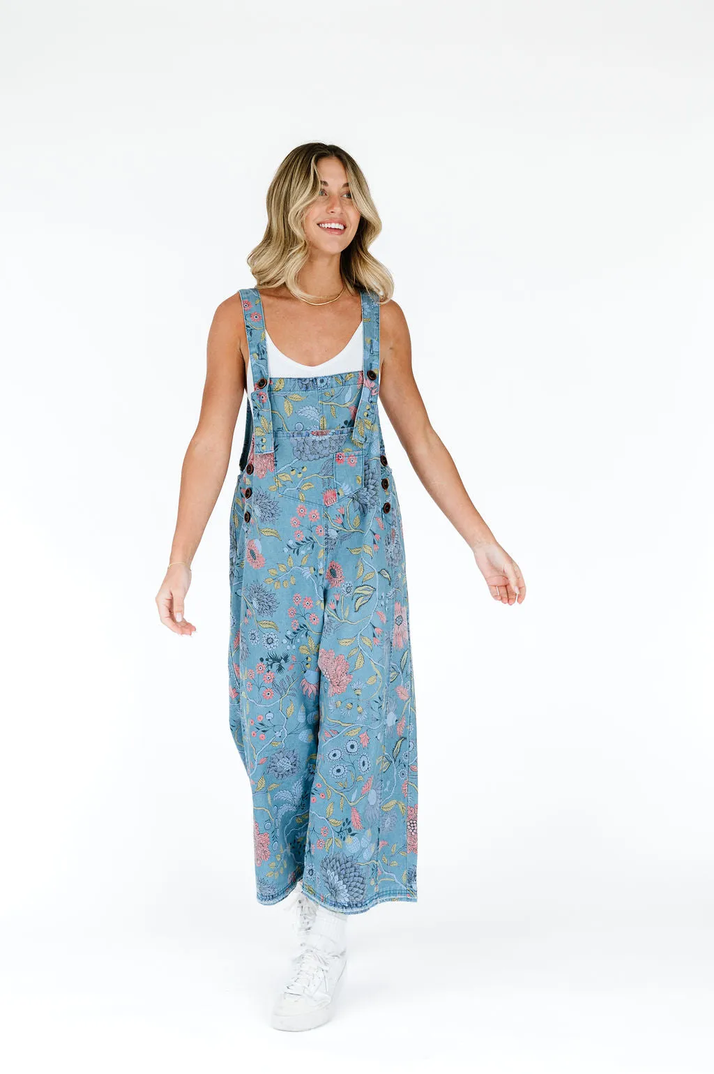 Frankie Floral Denim Overalls