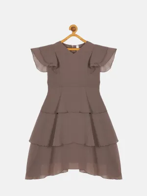 Girls Frill sleeve Layered Dress