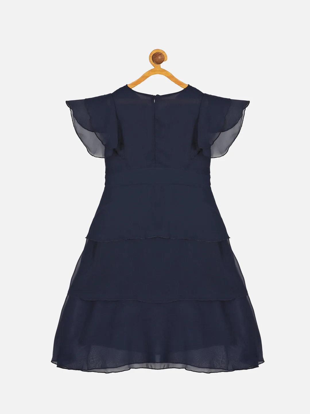 Girls Frill sleeve Layered Dress