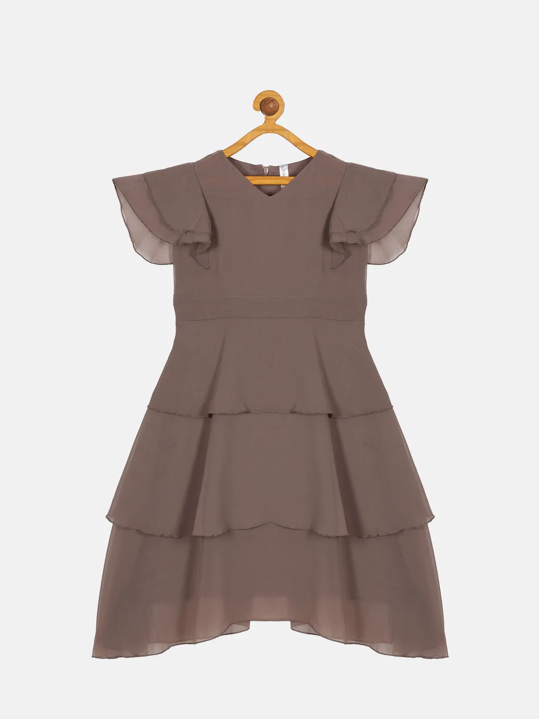 Girls Frill sleeve Layered Dress