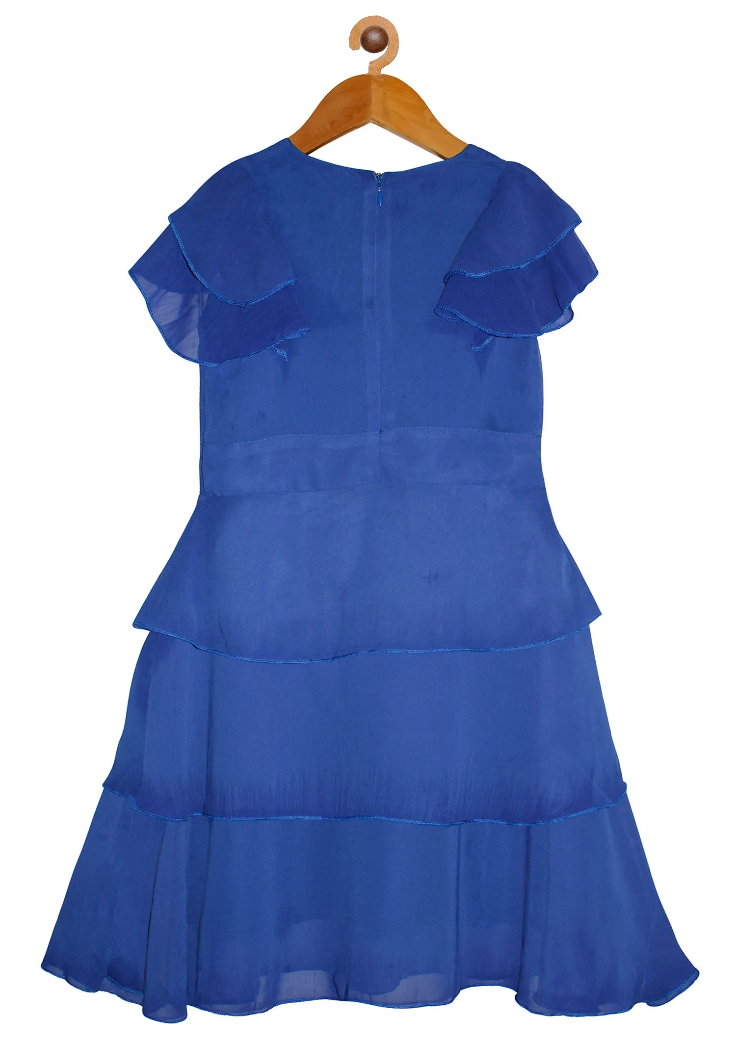 Girls Long Dress with Frill Sleeves