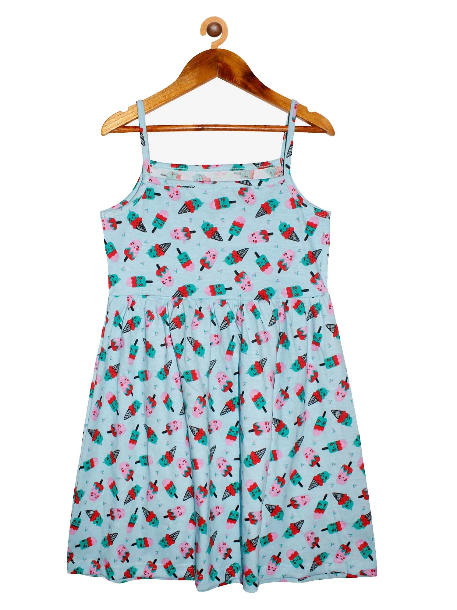 Girls Printed Strap Dress