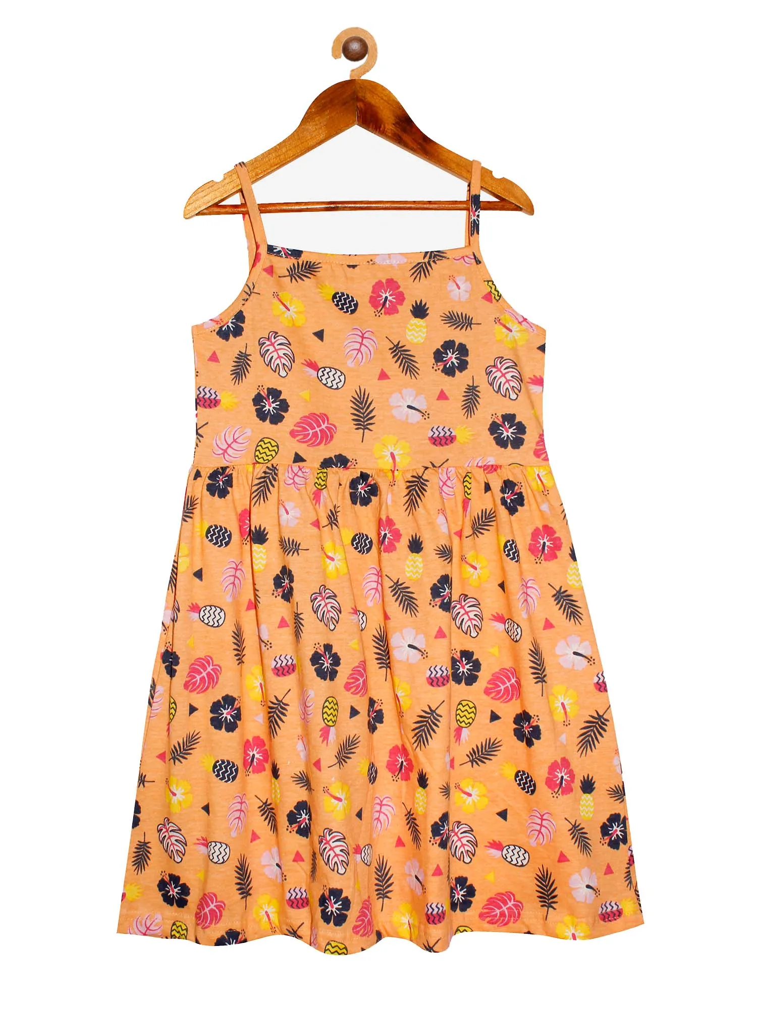 Girls Printed Strap Dress