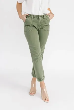 Jada Olive Slim Utility Joggers - Final Sale