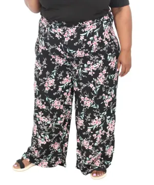 Ladies Printed Wide Leg Rayon Pants