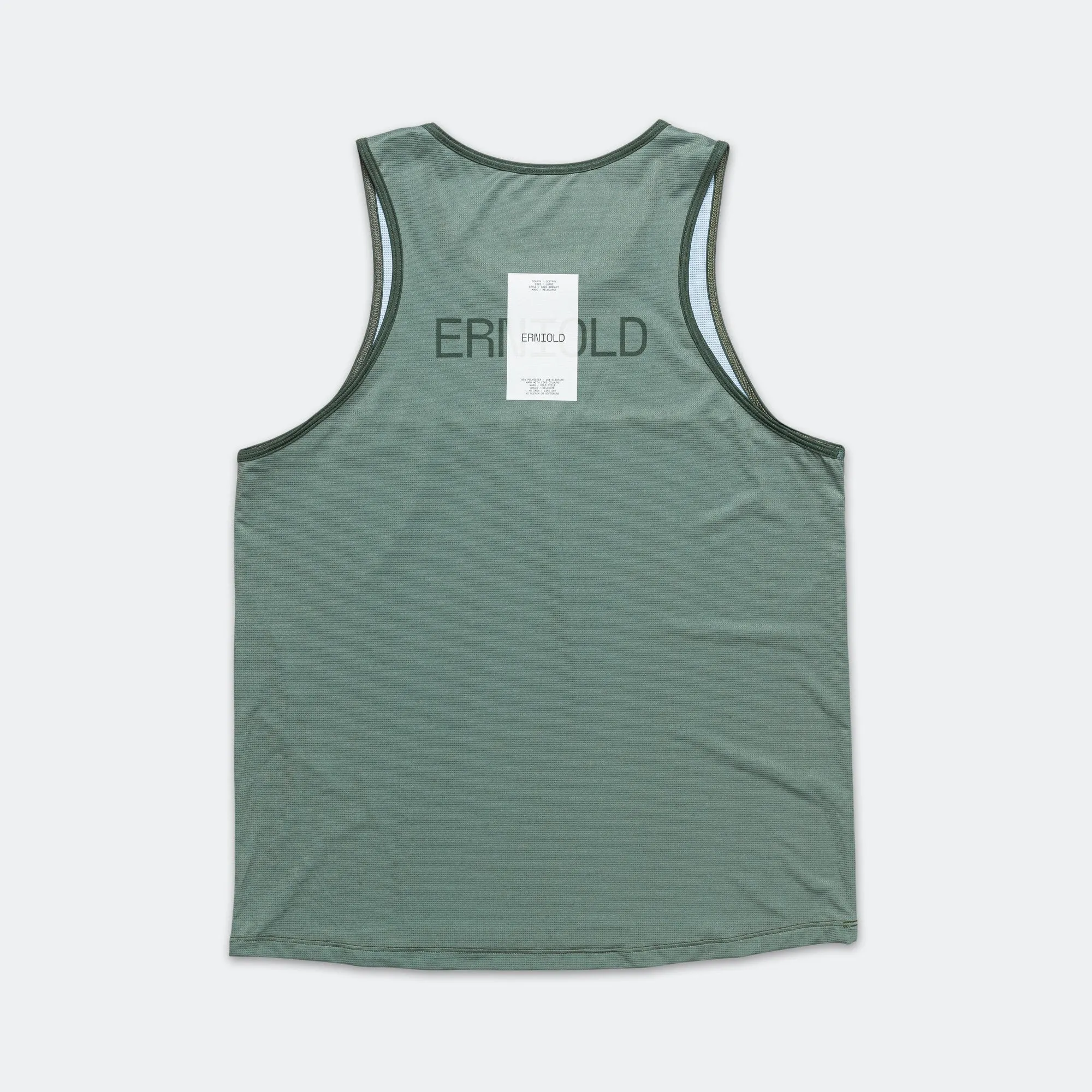 Mens Race Singlet - Dark Moss