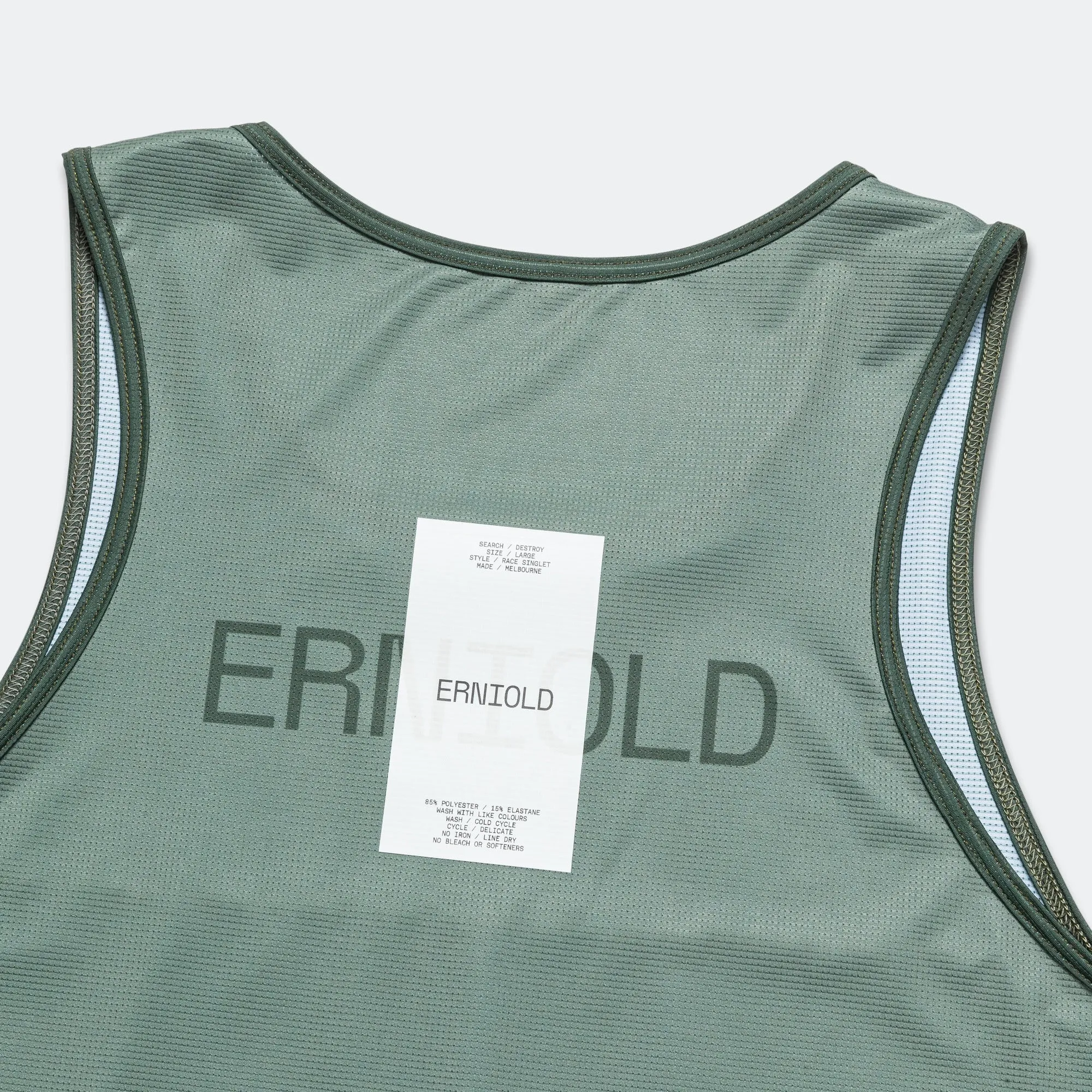 Mens Race Singlet - Dark Moss