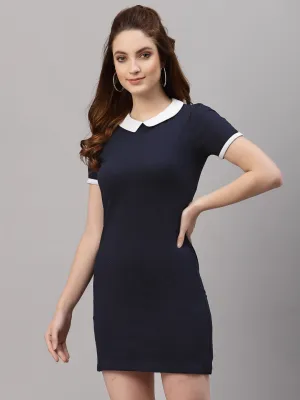 Peterpan Collar Navy Blue Bodycon Dress