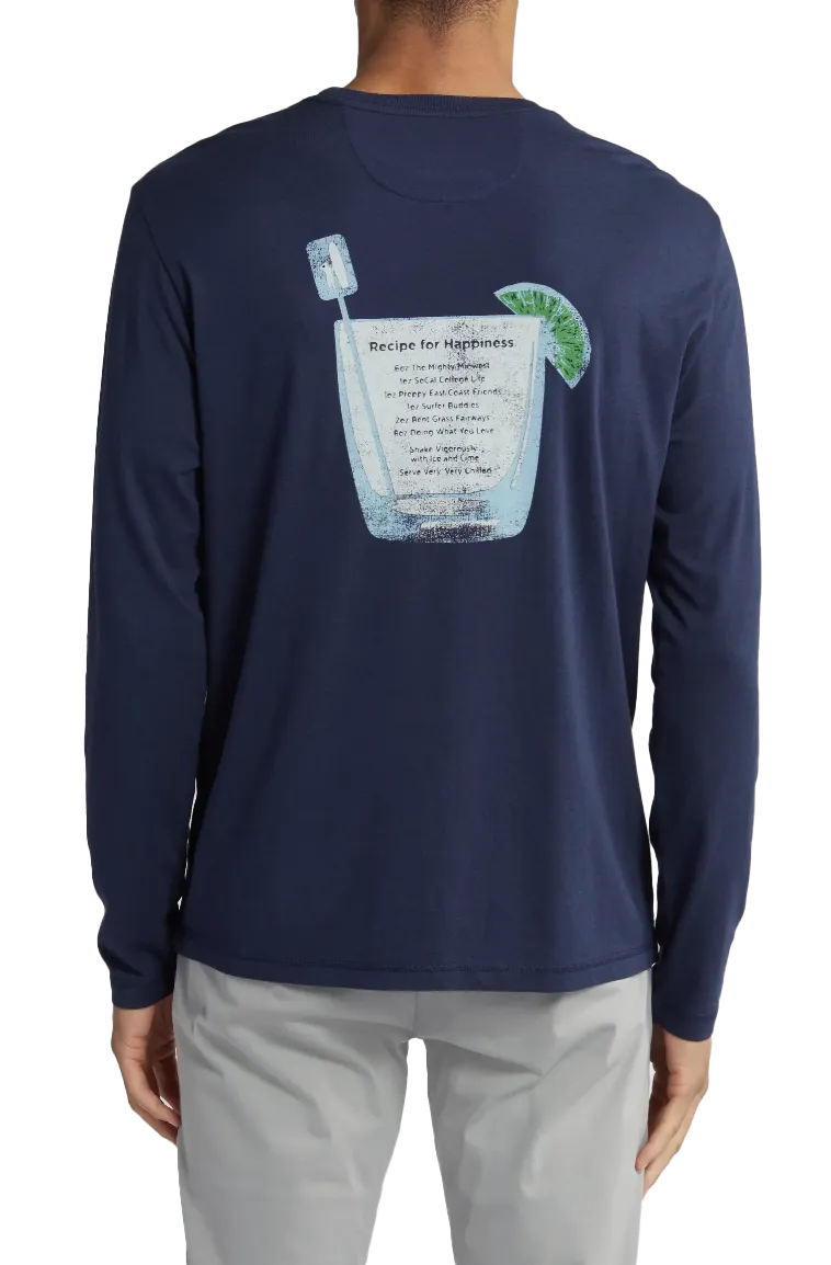 Recipe For Happiness LS T-Shirt Navy