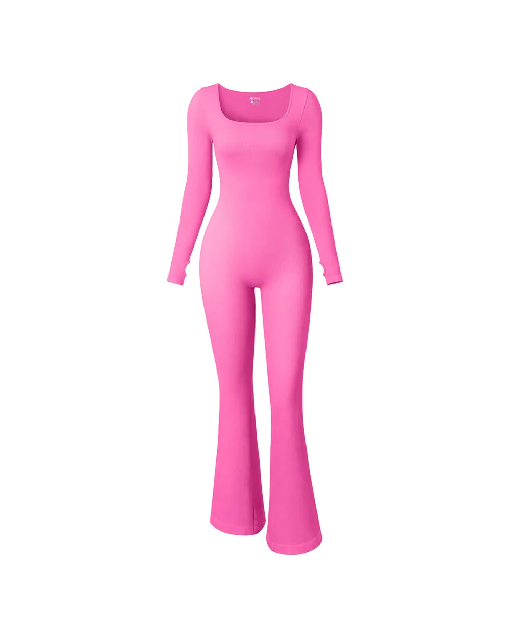 Ribbed Exercise Long Sleeve Jumpsuits