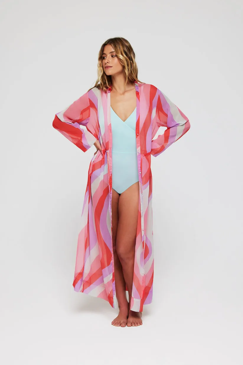 Shelby Kimono - Pucci Stripe