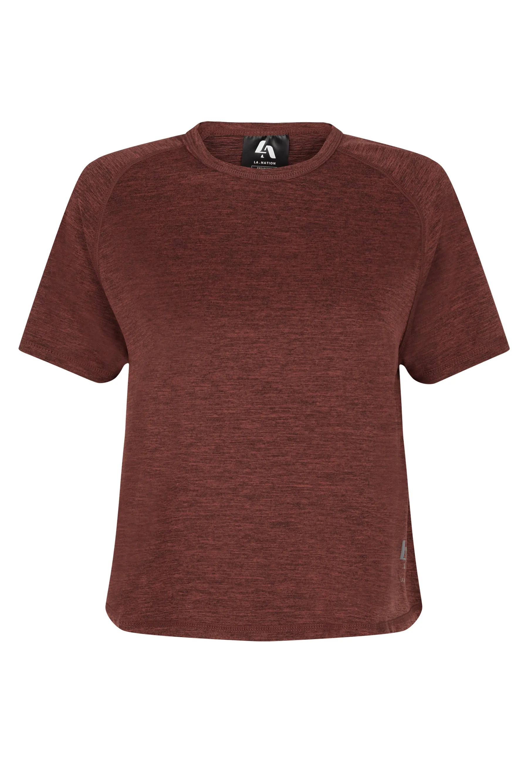 Short Sleeve T-Shirt With Cross Over Back-Burnt Orange