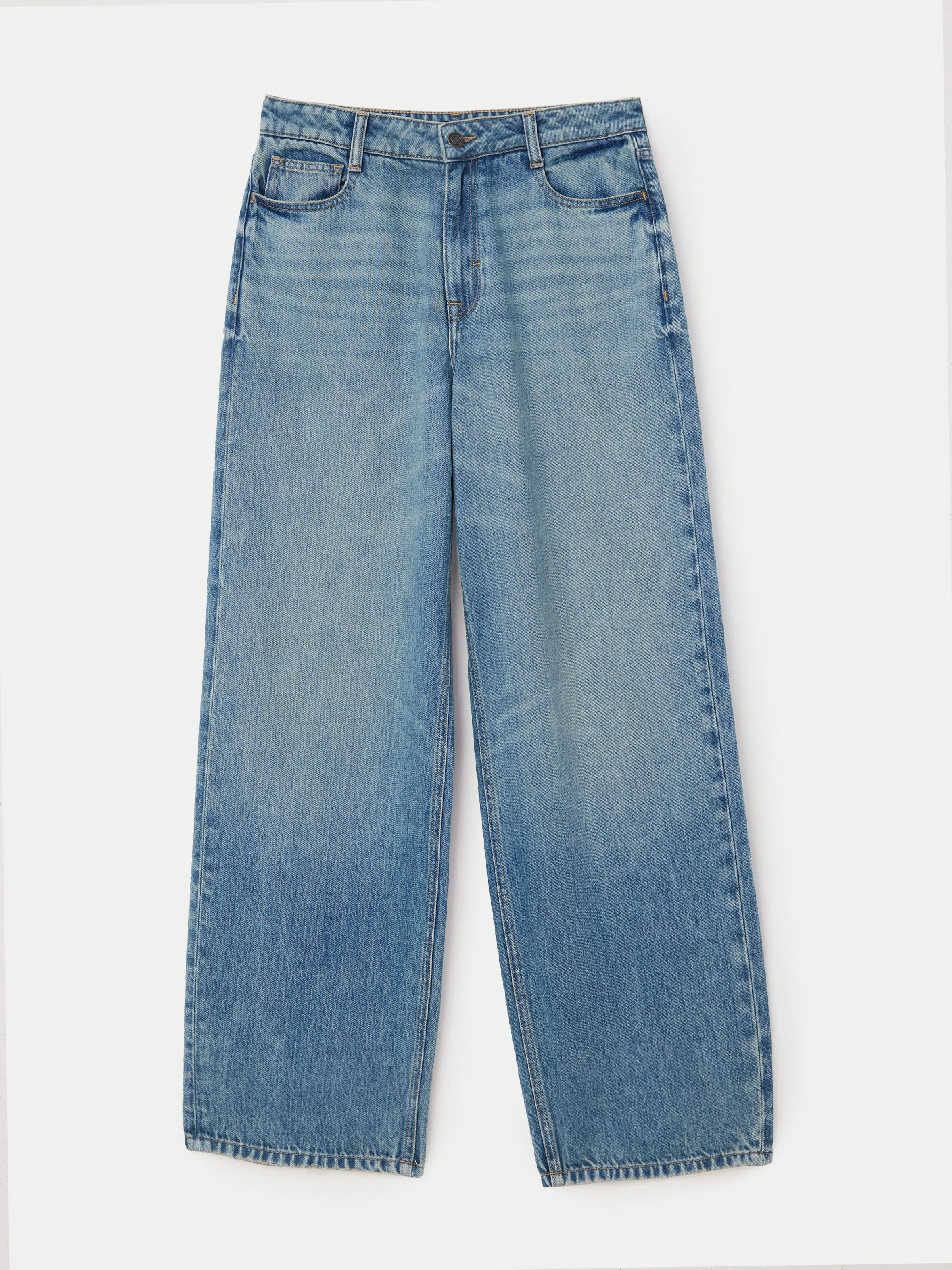 The Ellie Ultra Wide Leg Jean in Medium Indigo